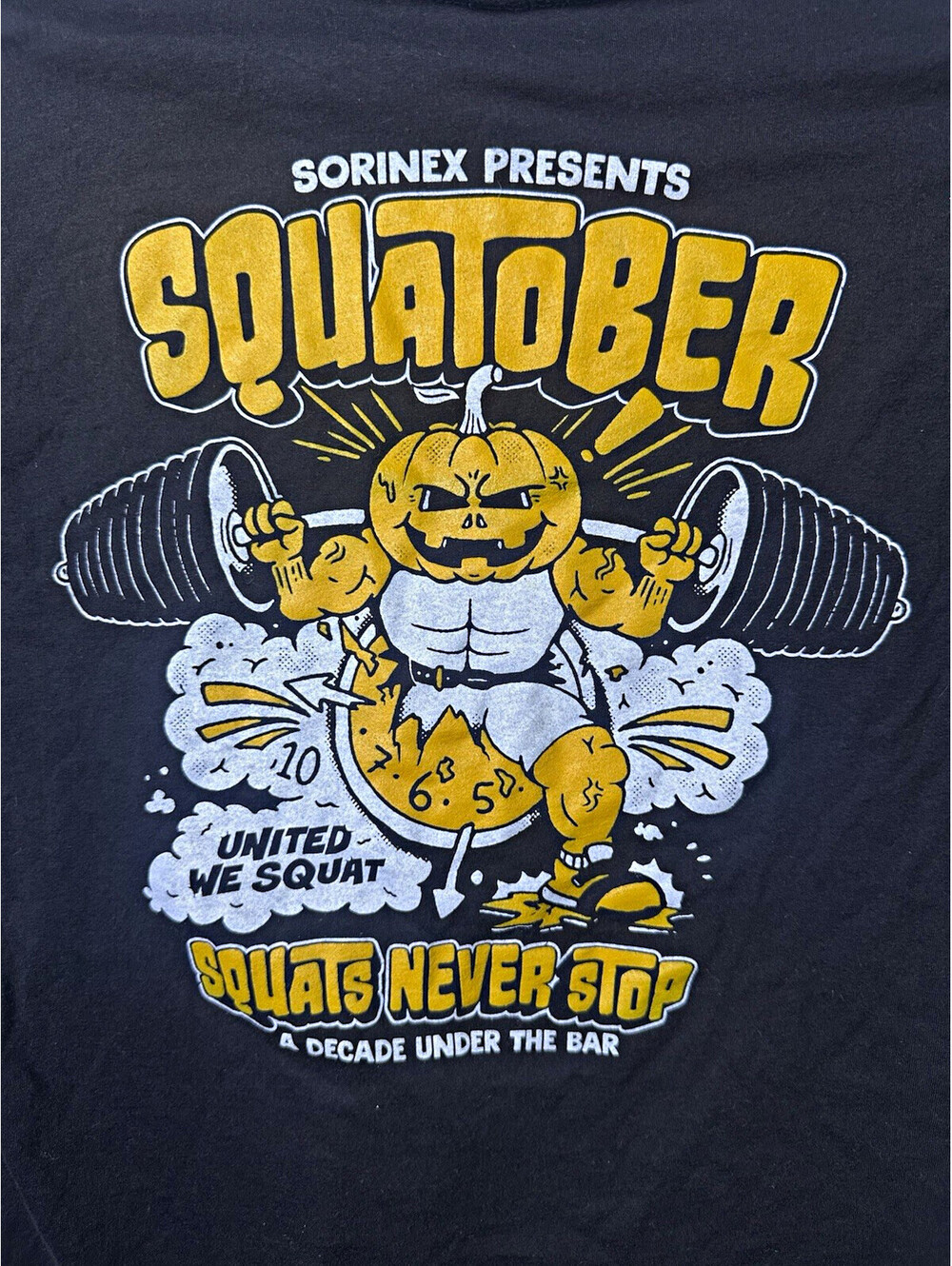 Next Level Squatober Graphic T Shirt Mens M Black Crew Neck Short Sleeve
